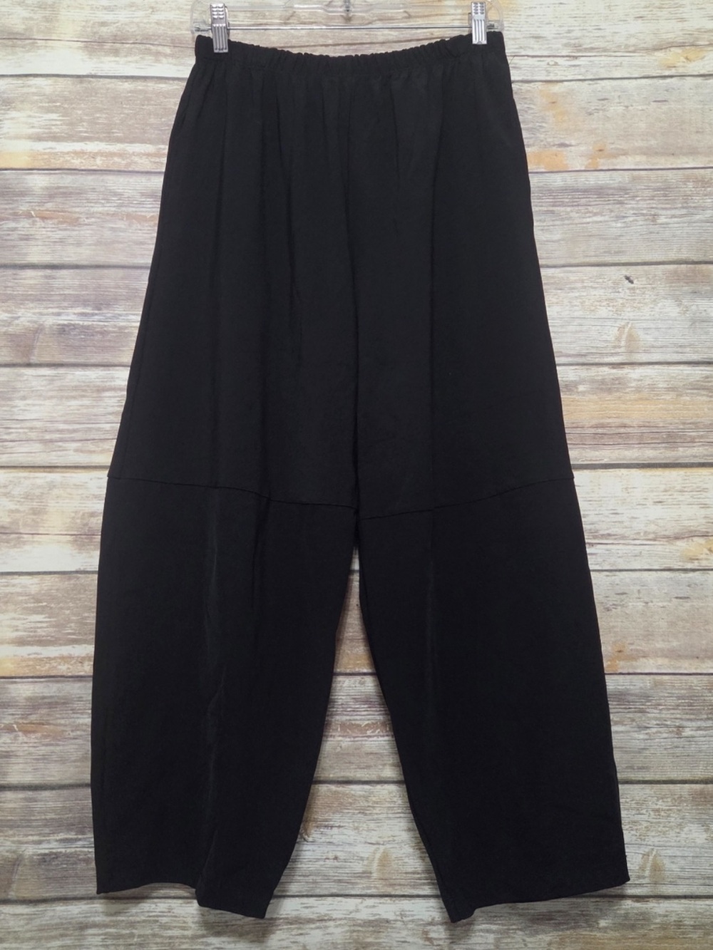 Bryn Walker Wide Leg Pull On Elastic Viscose Strech Crop Pants Lagenlook Small